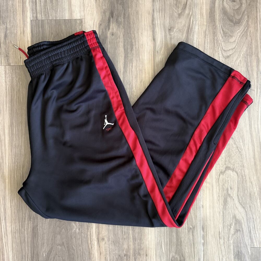 Vintage Air Jordan Track Pants Men's Size L 34x29 Black Red BRED Basketball